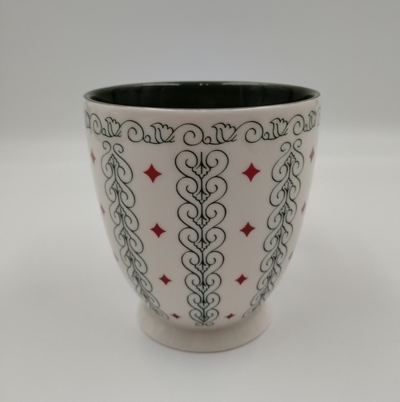 2003 Starbucks Barista Coffee Cup Mug White Green Scroll Red Diamonds 18… - Picture 3 of 13